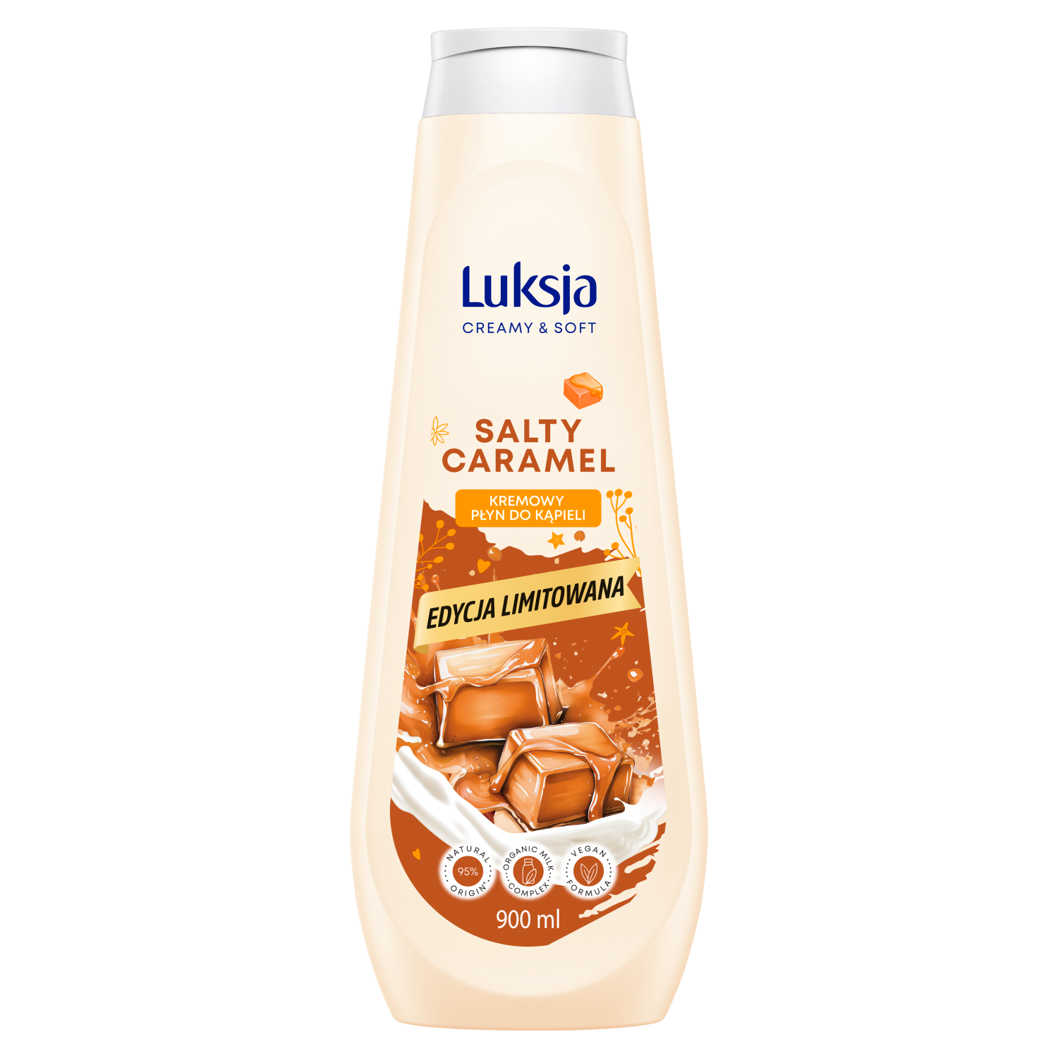 Luksja Creamy & Soft Salty Caramel kremowy płyn do kąpieli, 900 ml