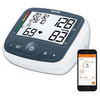 Ciśnieniomierz BEURER BM 40 Biało-szary + zasilacz