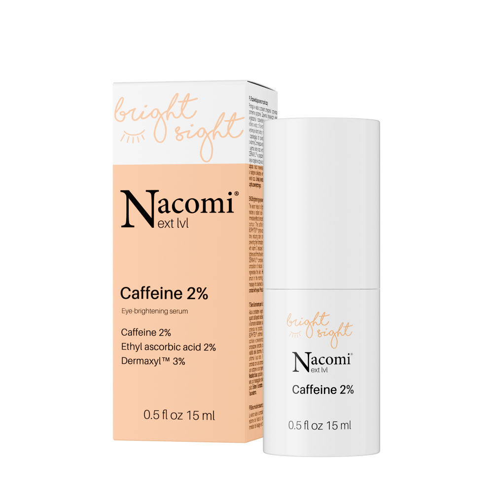 Nacomi Next Level rozświetlające serum z kofeiną 2% pod oczy, 15 ml