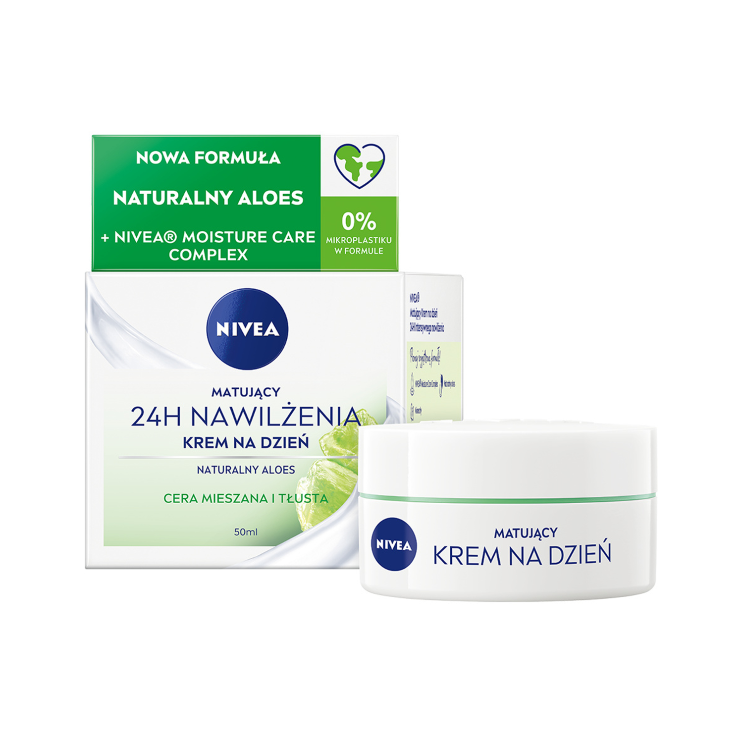 Nivea 24h Nawilżenia matujący krem na dzień do cery tłustej i mieszanej z aloesem i minerałami, 50 ml