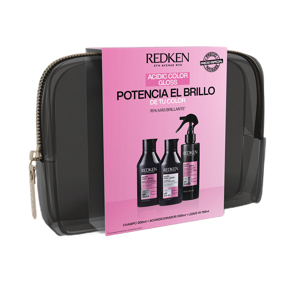 Redken Acidic Color Gloss zestaw: szampon do włosów, 300 ml + odżywka do włosów, 300 ml + spray termoochronny, 190 ml