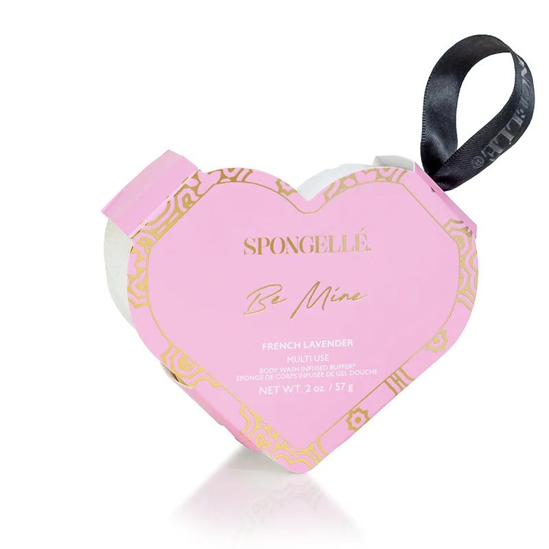 Spongelle Heart Buffer gąbka nasączona mydłem do mycia ciała French Lavender, 1 szt.