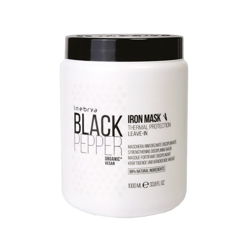 Inebrya Black Pepper Iron dyscyplinująca wzmacniająca maska do włosów, 1000 ml