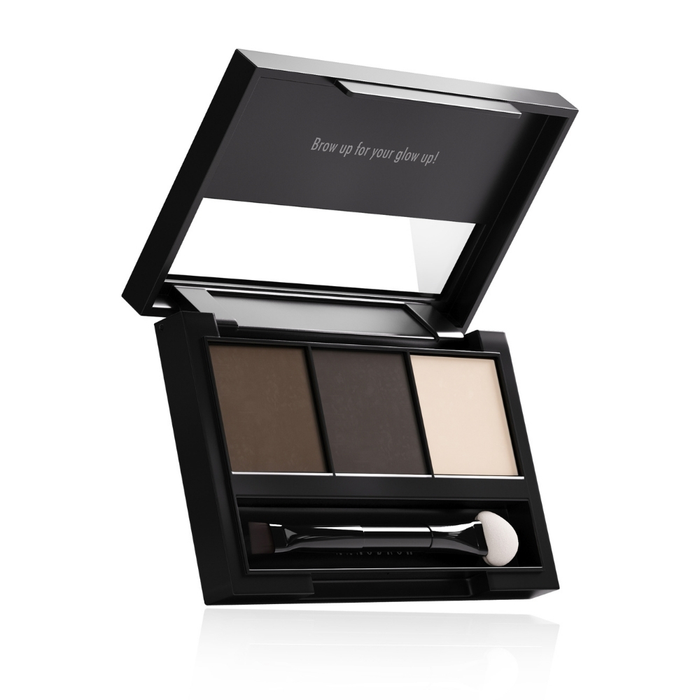 Nanobrow Eyebrow Powder Kit paleta cieni do brwi z rozświetlaczem dark, 4 g