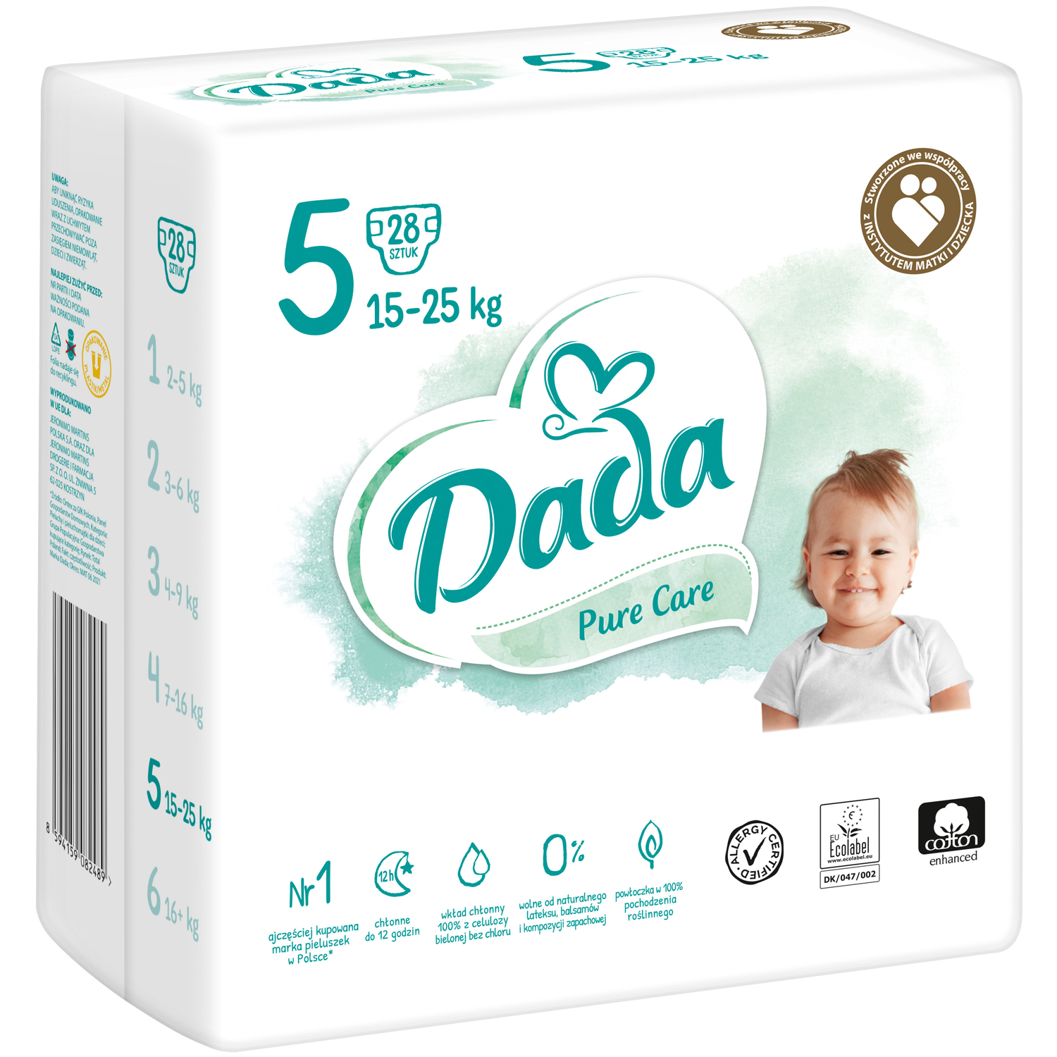 Dada Pure Care pieluchy dla dzieci junior 5, 28 szt./1 opak.