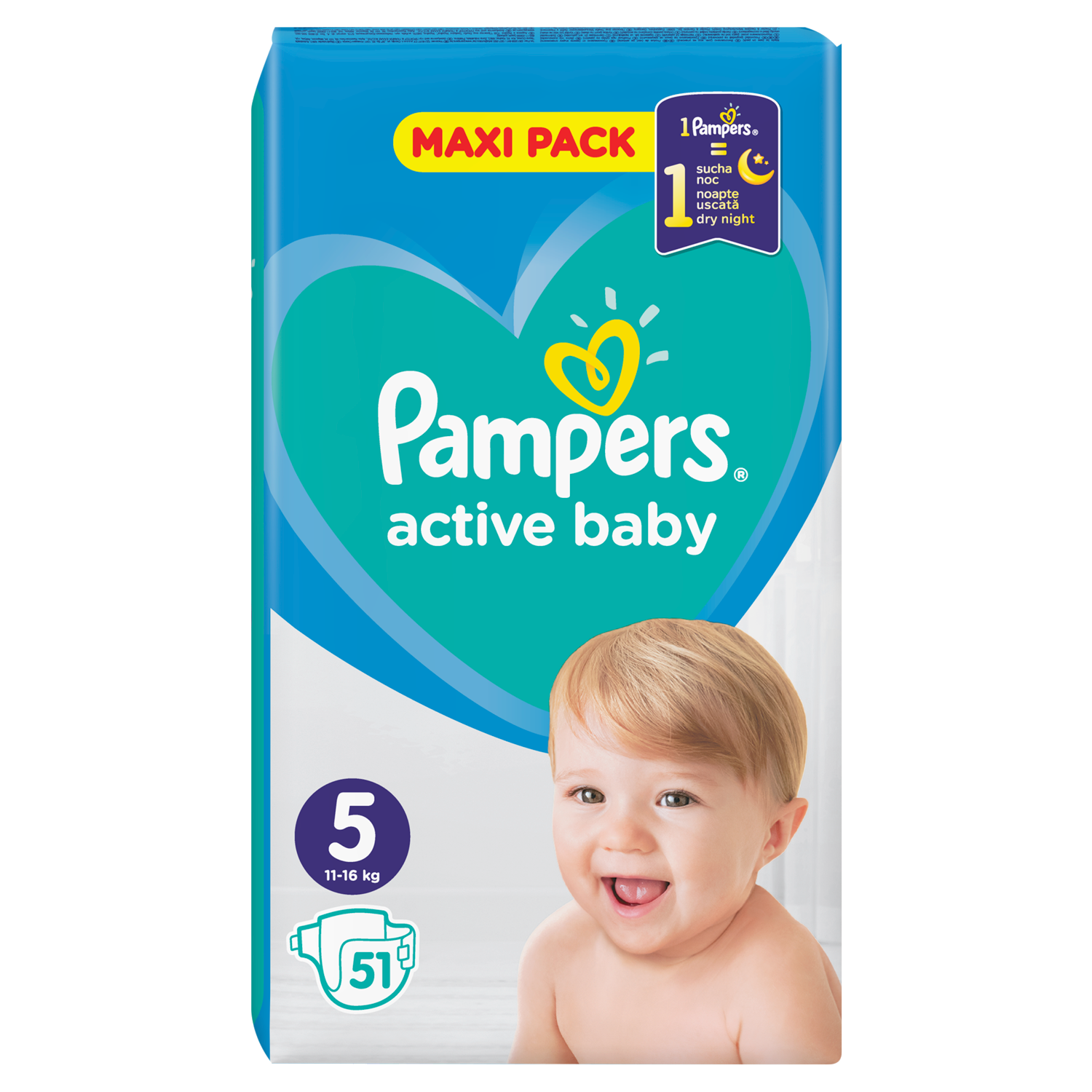 Pampers Active Baby pieluchy dla dzieci rozm. 5, 51 szt./1 opak.