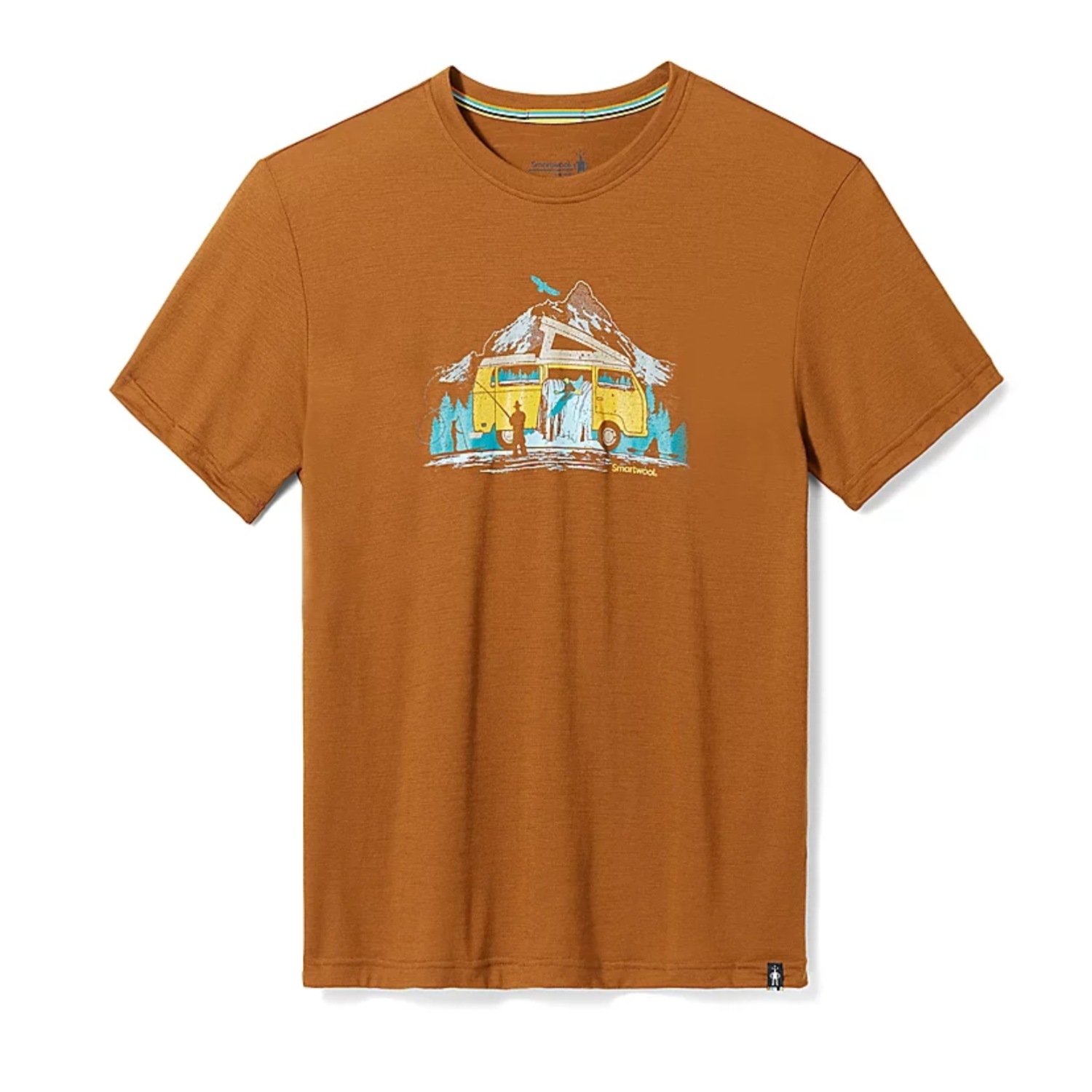 Koszulka unisex z krótkim rękawem Smartwool River Van Graphic SS Tee fox brown - XXL