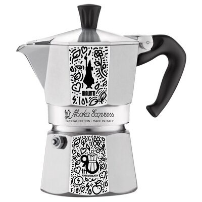 Kawiarka BIALETTI Moka Express 3 TZ Srebrno-czarny 130 ml + Worek BIALETTI