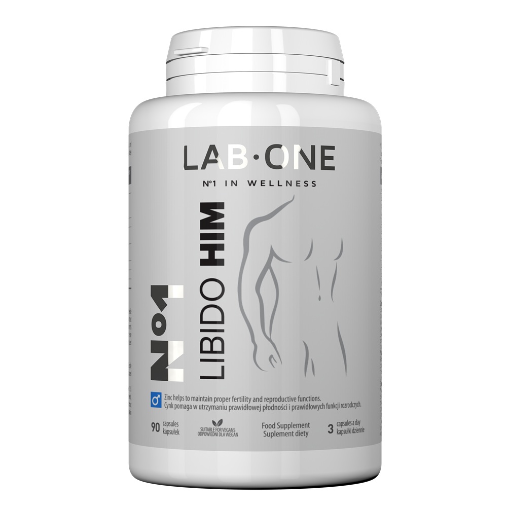 Lab One N°1 Libido HIM suplement diety wspierający męską płodność, 90 kaps./1 opak.