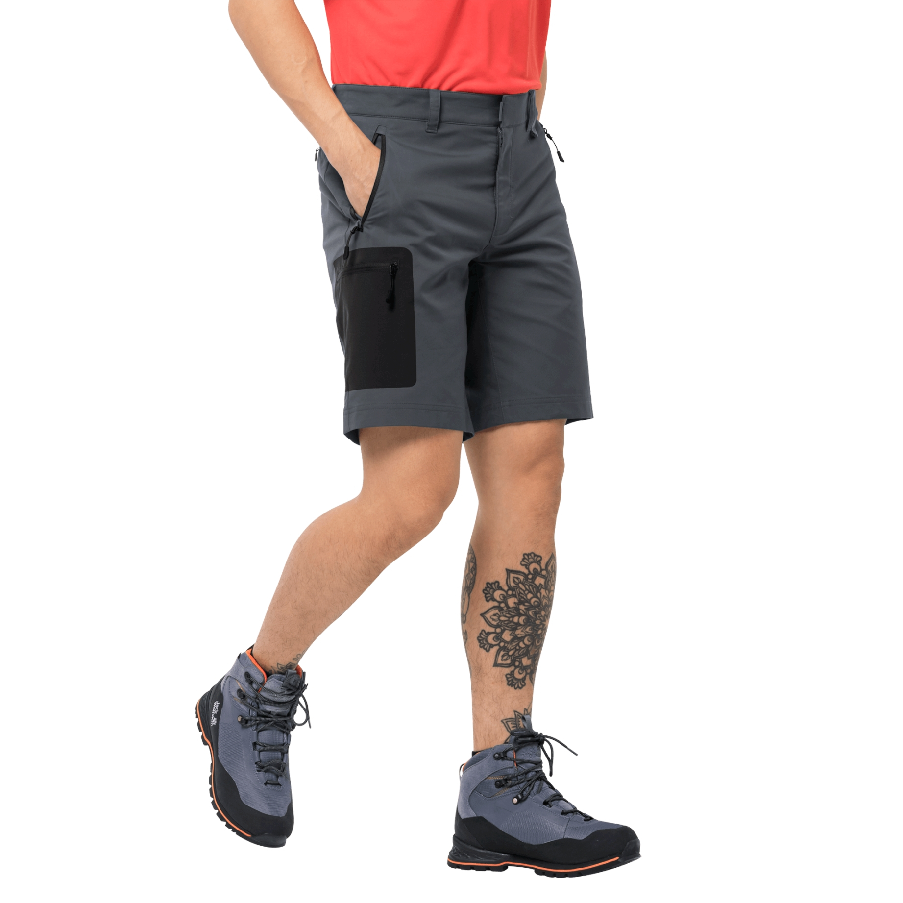 Krótkie spodenki męskie ACTIVE TRACK SHORTS MEN dark iron - 48