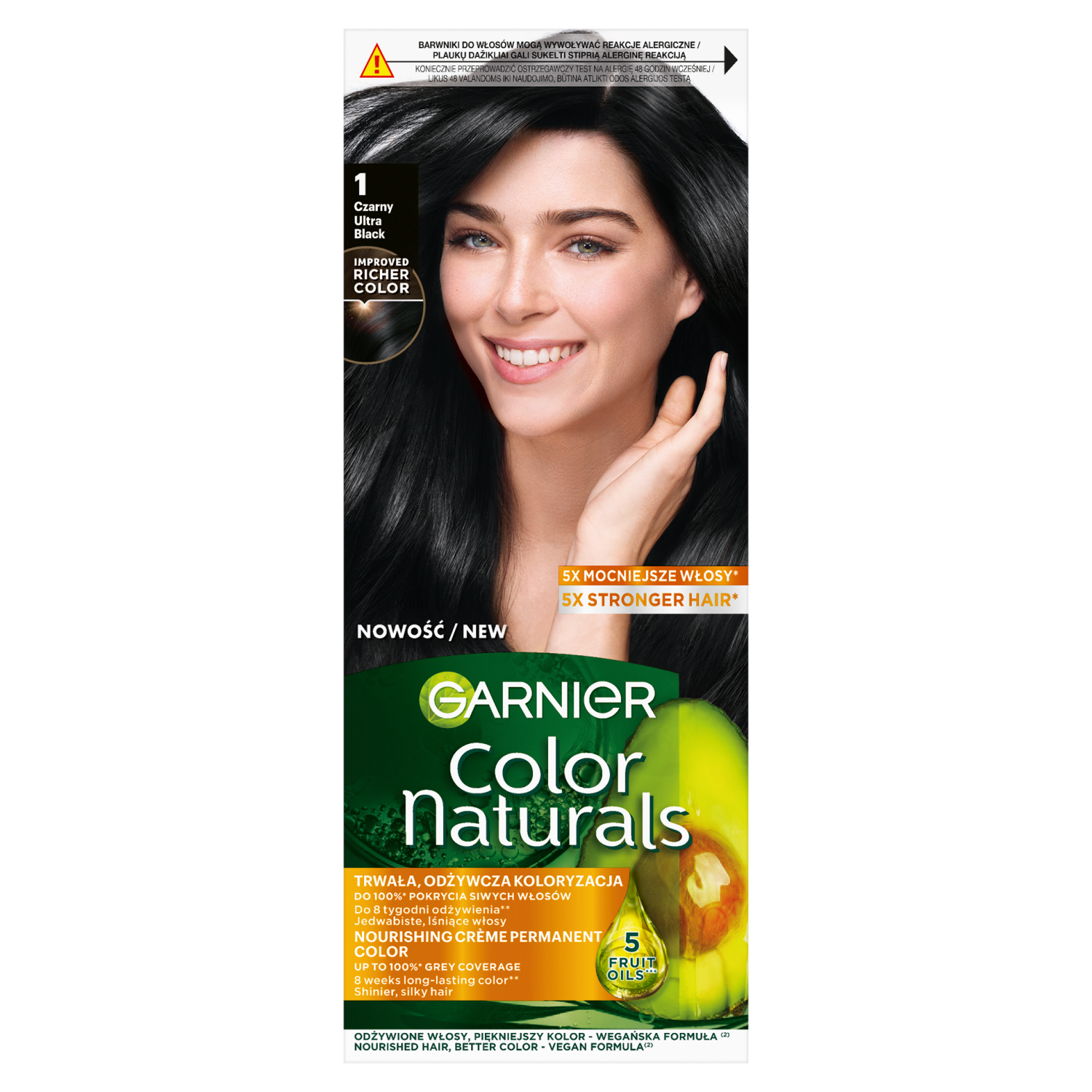 Garnier Color Naturals Créme farba do włosów 1 czarny, 1 opak.