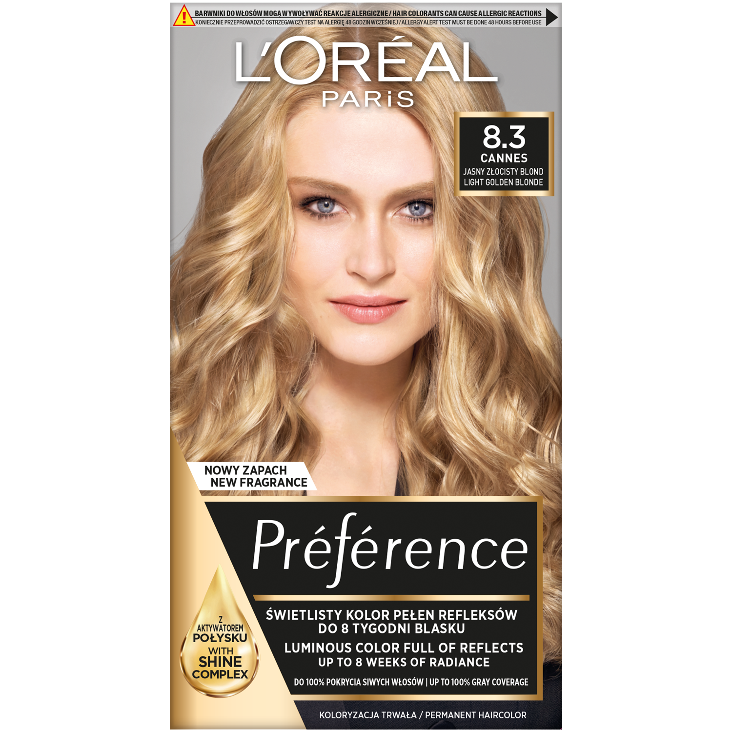 L'Oréal Paris Récital Préférence farba do włosów 8.3 jasny złocisty blond, 1 opak.