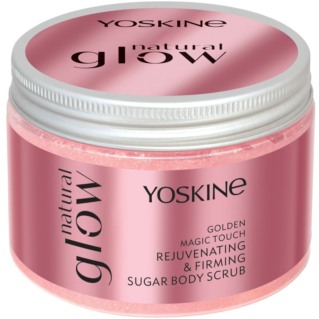 Yoskine Natural Glow odmładzająco-ujędrniający peeling do ciała z efektem golden magic touch, 350 ml
