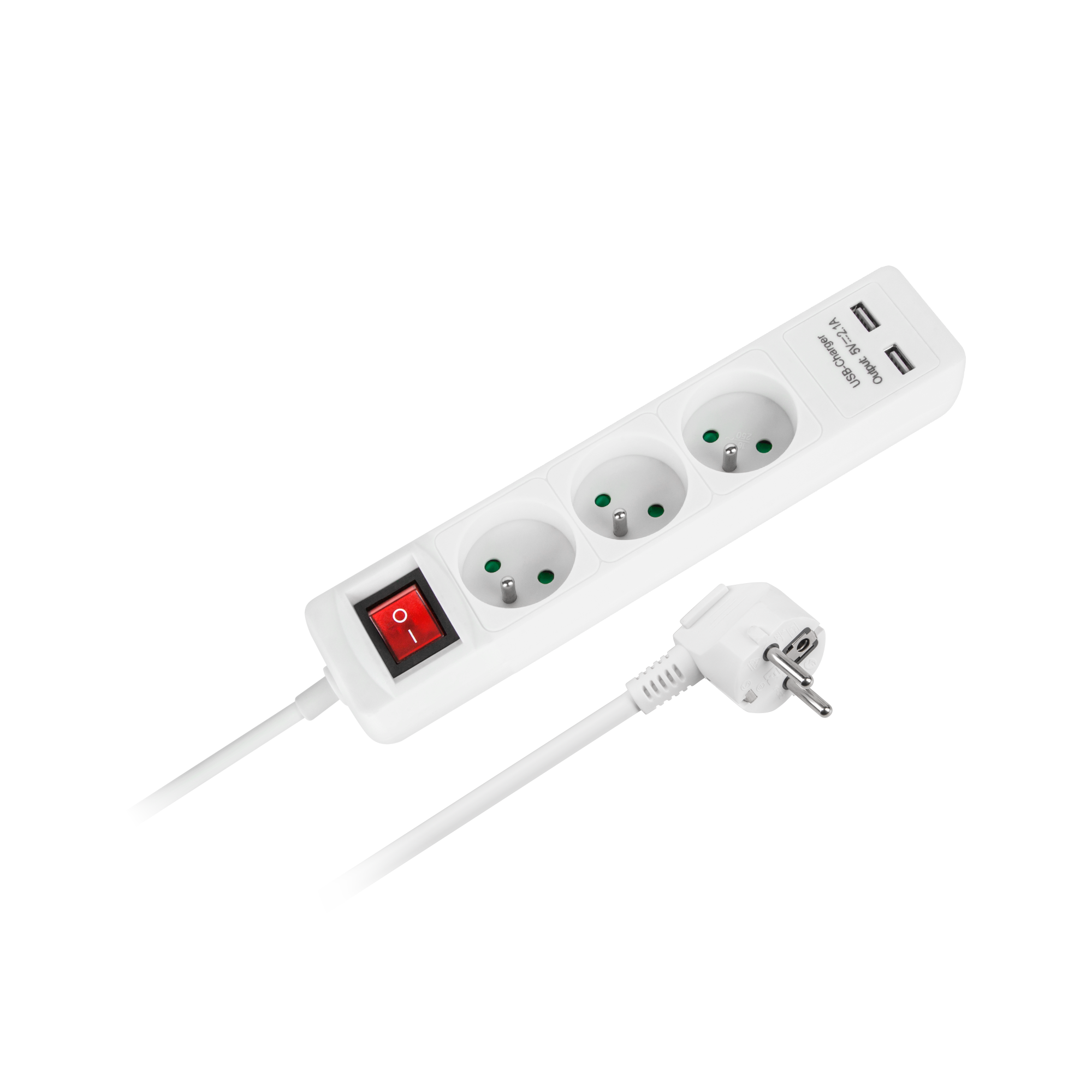 Przedłużacz sieciowy Rebel 3 gniazda + 2 gniazda USB z wyłącznikiem