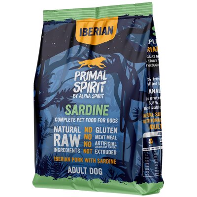 Karma dla psa półwilgotna PRIMAL SPIRIT Iberian Sardine Wieprzowina i sardynki 1 kg