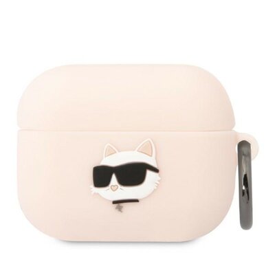 Etui na słuchawki KARL LAGERFELD Silicone Choupette Head 3D do AirPods Pro Różowy