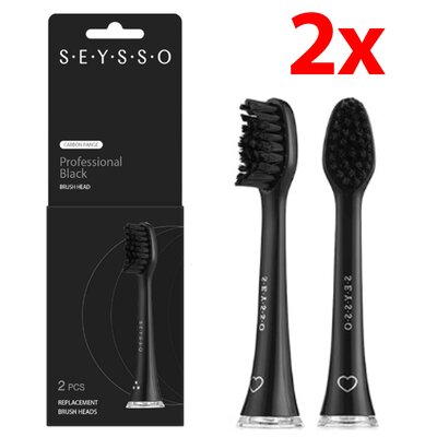 Oryginalna końcówka szczoteczki SEYSSO Carbon Professional (2 szt.) (Usuwa przebarwienia na zębach)