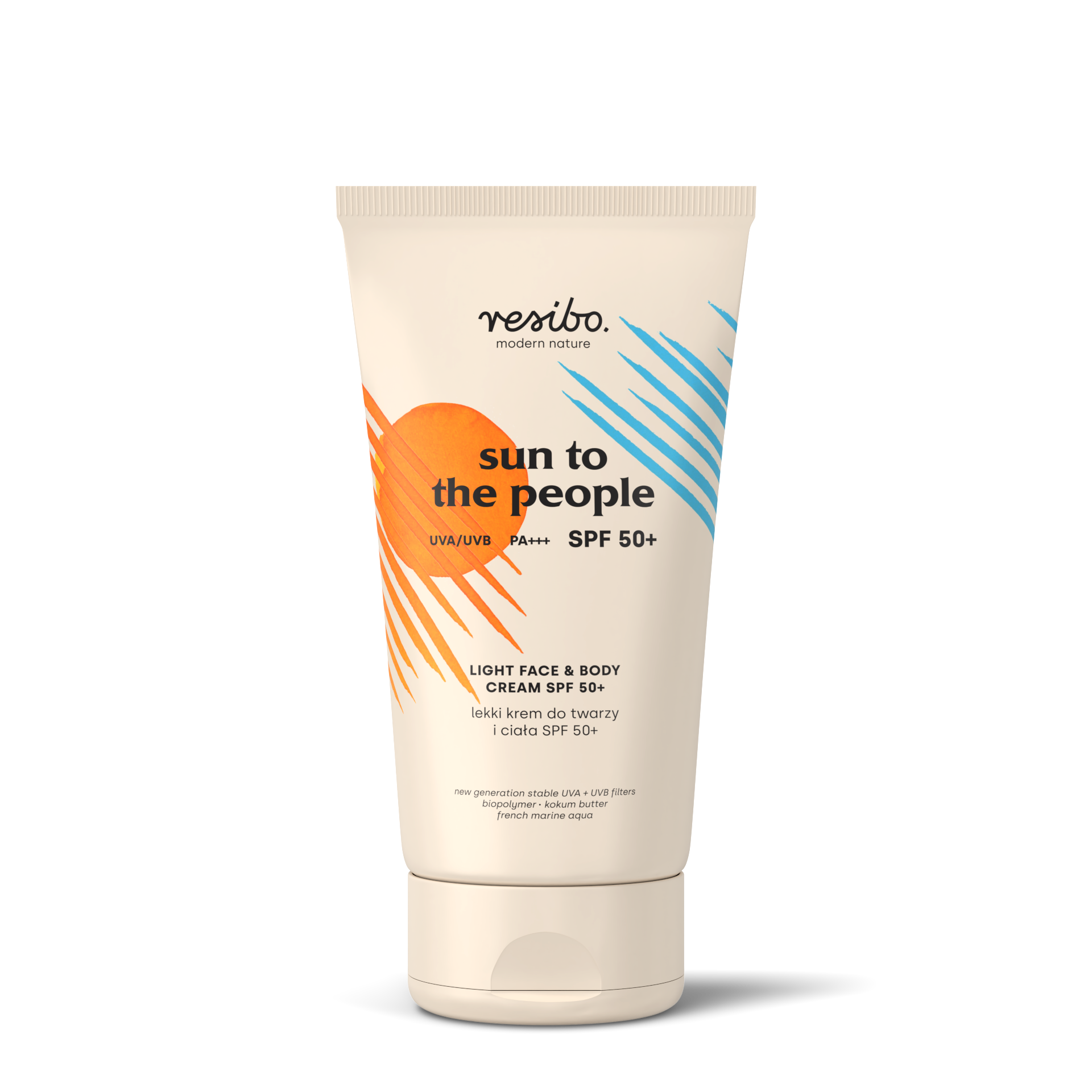 Resibo Sun To The People lekki krem do twarzy i ciała SPF50, 150 ml