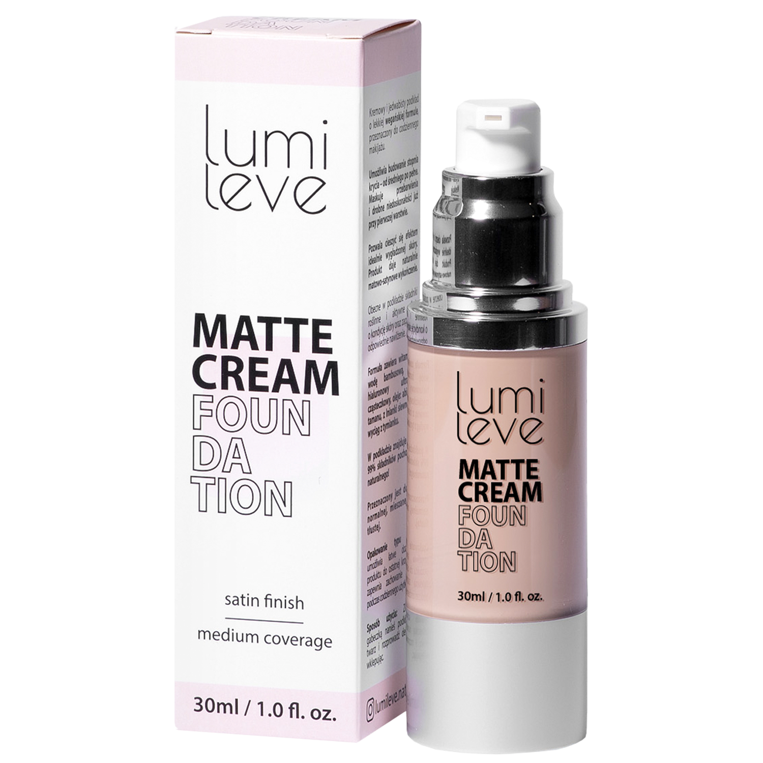 Lumileve Matte Cream Foundation kremowy podkład z satynowym wykończeniem 18, 30 ml
