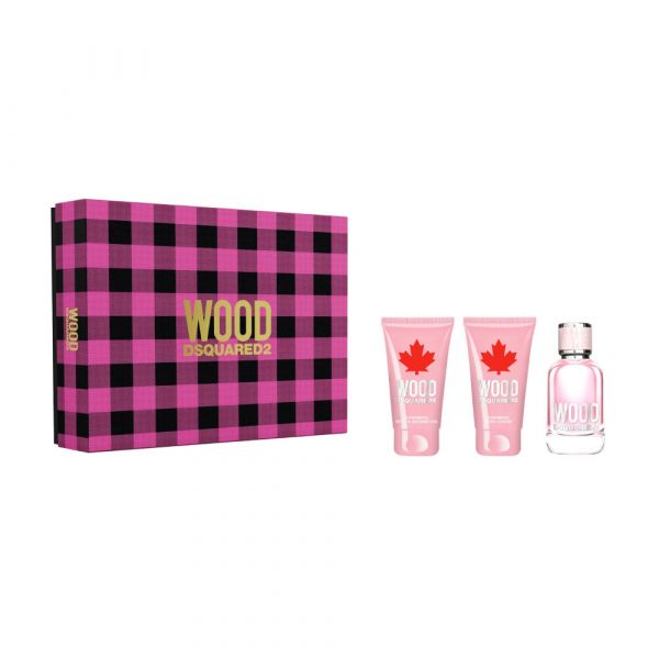Dsquared2 Wood Pour Femme zestaw damski: woda toaletowa, 50 ml + balsam do ciała, 50 ml + żel pod prysznic, 50 ml