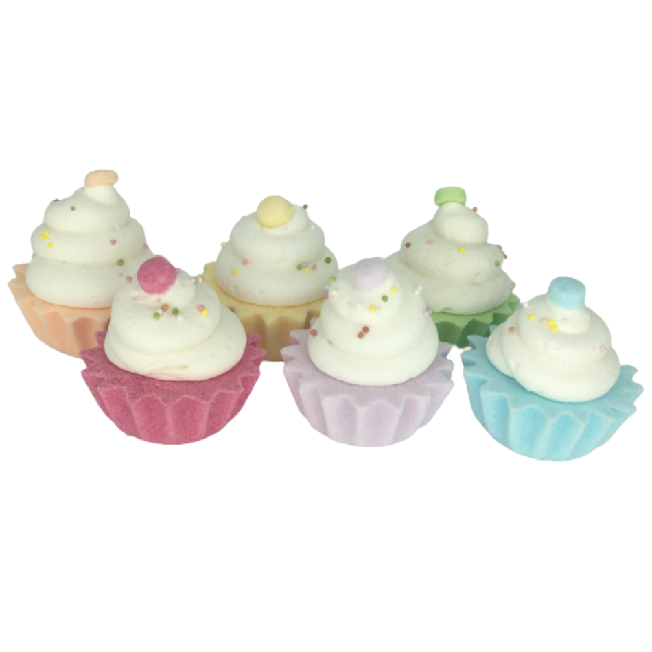 Green Garden zestaw: naturalne kule odprężające do kąpieli w kształcie muffinek, 6 szt./1 opak.