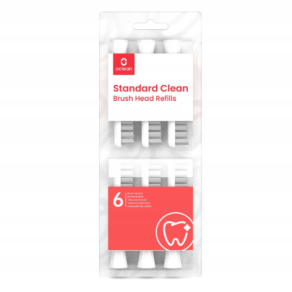 Oclean P2S6 końcówki do szczoteczki sonicznej białe, 6 szt./1 opak.