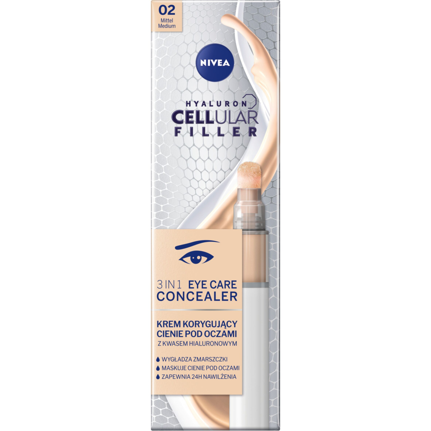 Nivea Cellular Filler 3w1 krem korygujący cienie pod oczami kolor naturalny, 4 ml
