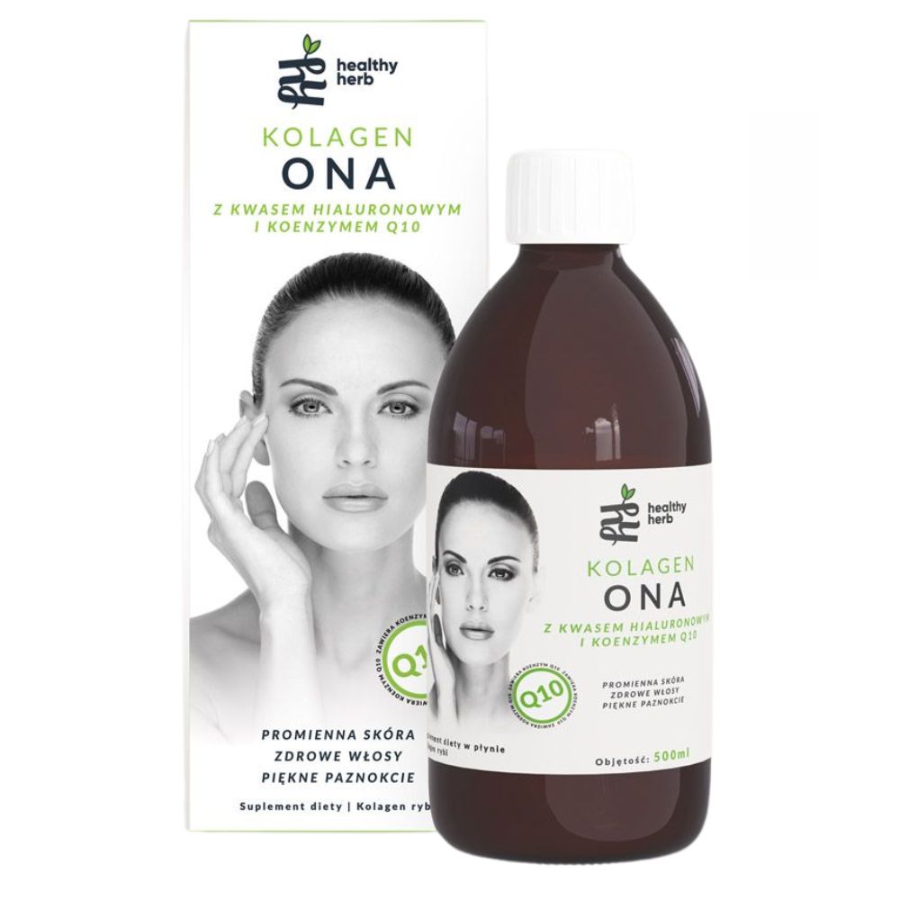 Healthy Herb Ona suplement diety kolagen 1000mg z koenzymem Q10 dla kobiet, 500 ml