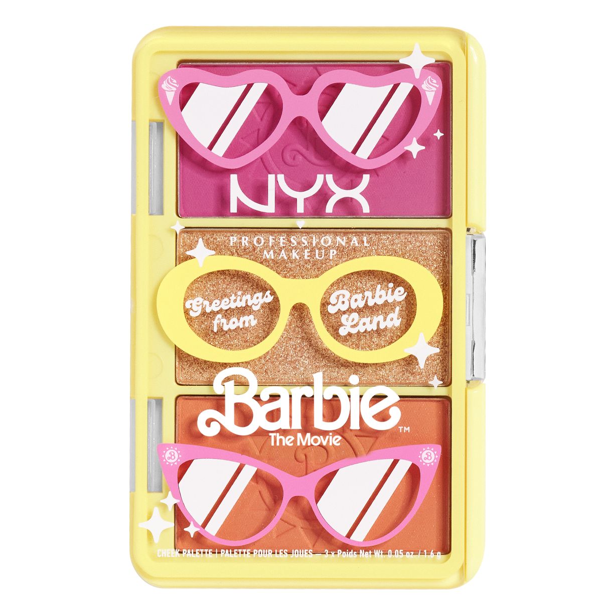 NYX Professional Makeup Barbie mini paletka do makijażu twarzy greetings from barbieland, 4,8 g