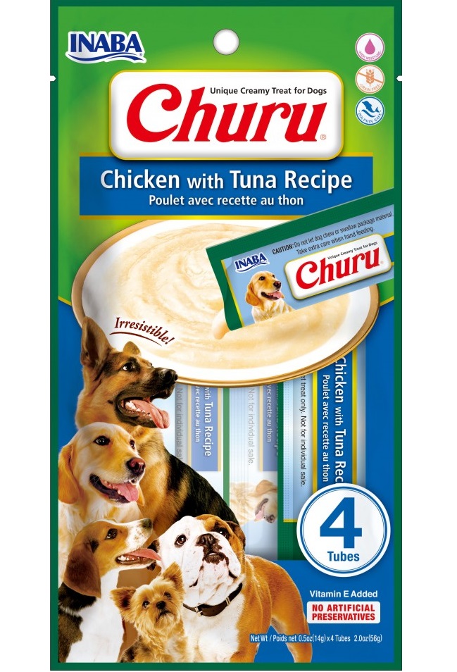 INABA Churu Chicken with tuna 4x14g kurczak z tuńczykiem dla psów