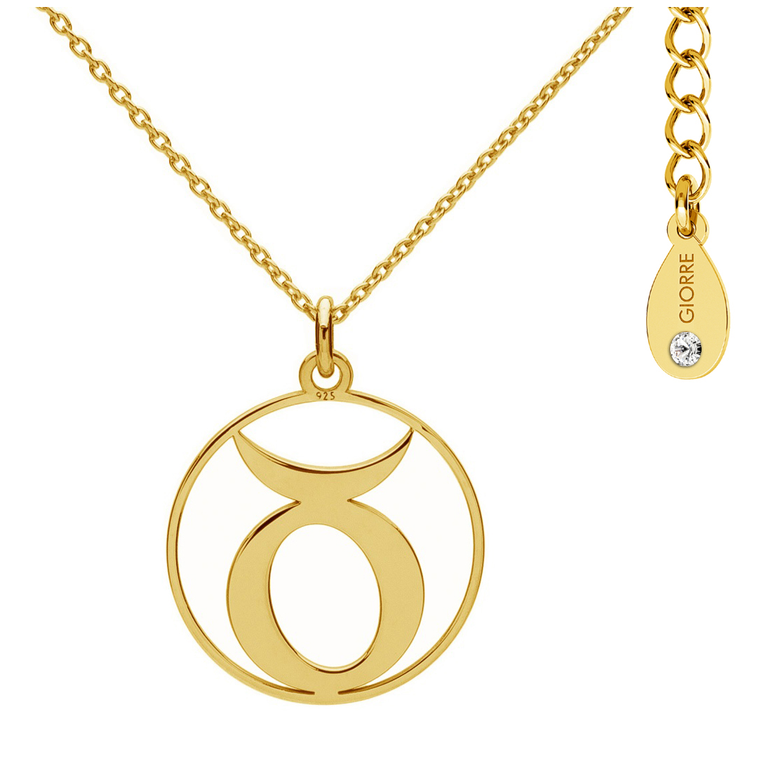 Giorre Znak Zodiaku Byk naszyjnik ze srebra próby 925 z kryształem Swarovskiego, 1 szt.