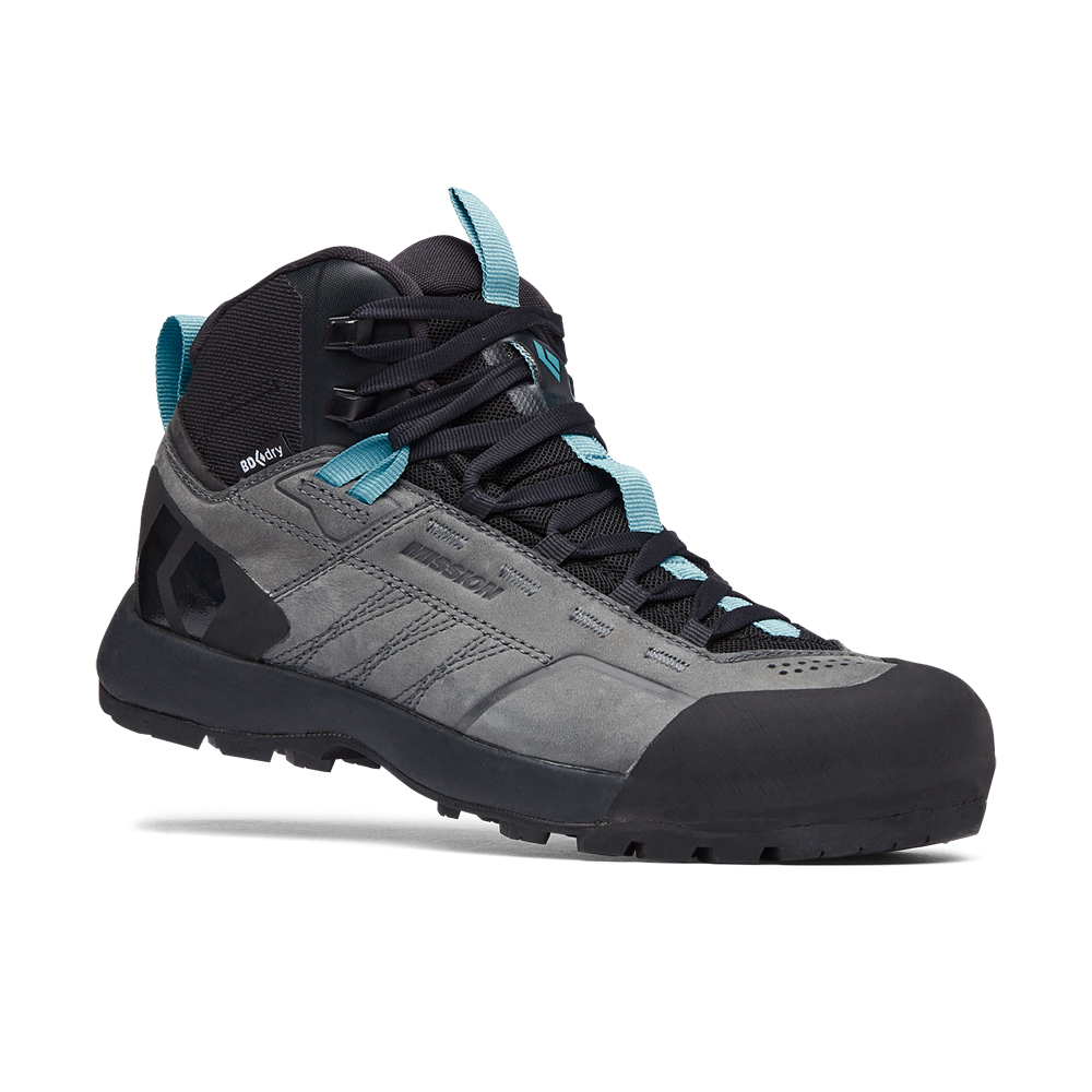 Damskie buty podejściowe Black Diamond WOMEN'S MISSION LEATHER MID WP steel grey/costal blue - 37