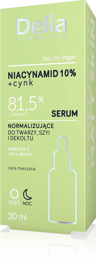 Delia serum normalizujące do twarzy z niacynamidem i cynkiem, 30 ml