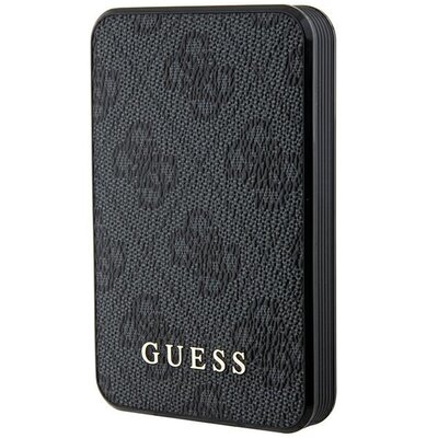 Powerbank GUESS 4G Leather Metal Logo 5000 mAh 15W Czarny