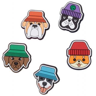 Zestaw 5 przypinek Crocs Jibbitz™ Dogs In Hats 5 Pack 10012184
