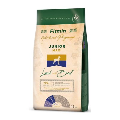Karma dla psa FITMIN Dog Maxi Junior Jagnięcina z wołowiną 12 kg