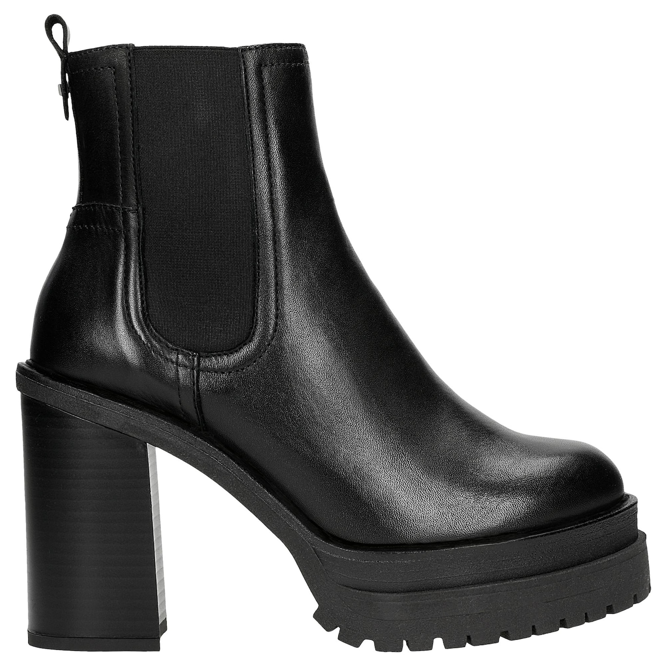 Wojas Czarne Skórzane Botki Damskie Na Słupku