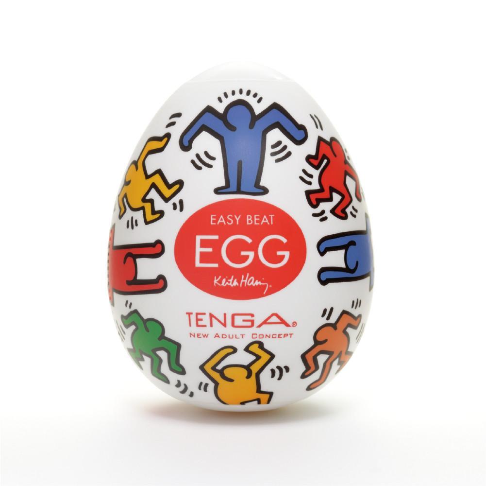 Tenga Easy Beat Egg Keith Haring  jednorazowy masturbator w kształcie jajka, 1 szt.