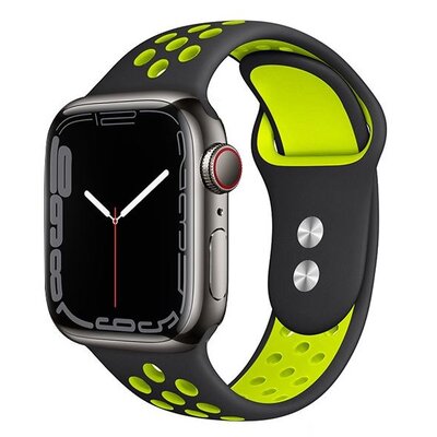 Pasek CRONG Duo Sport do Apple Watch (42/44/45/49mm) Czarno-limonkowy