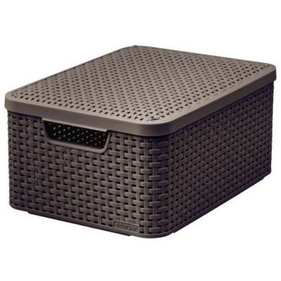 Koszyk do przechowywania z pokrywką Style Box M V2 + LID - DBR210 Ciemno brązowy