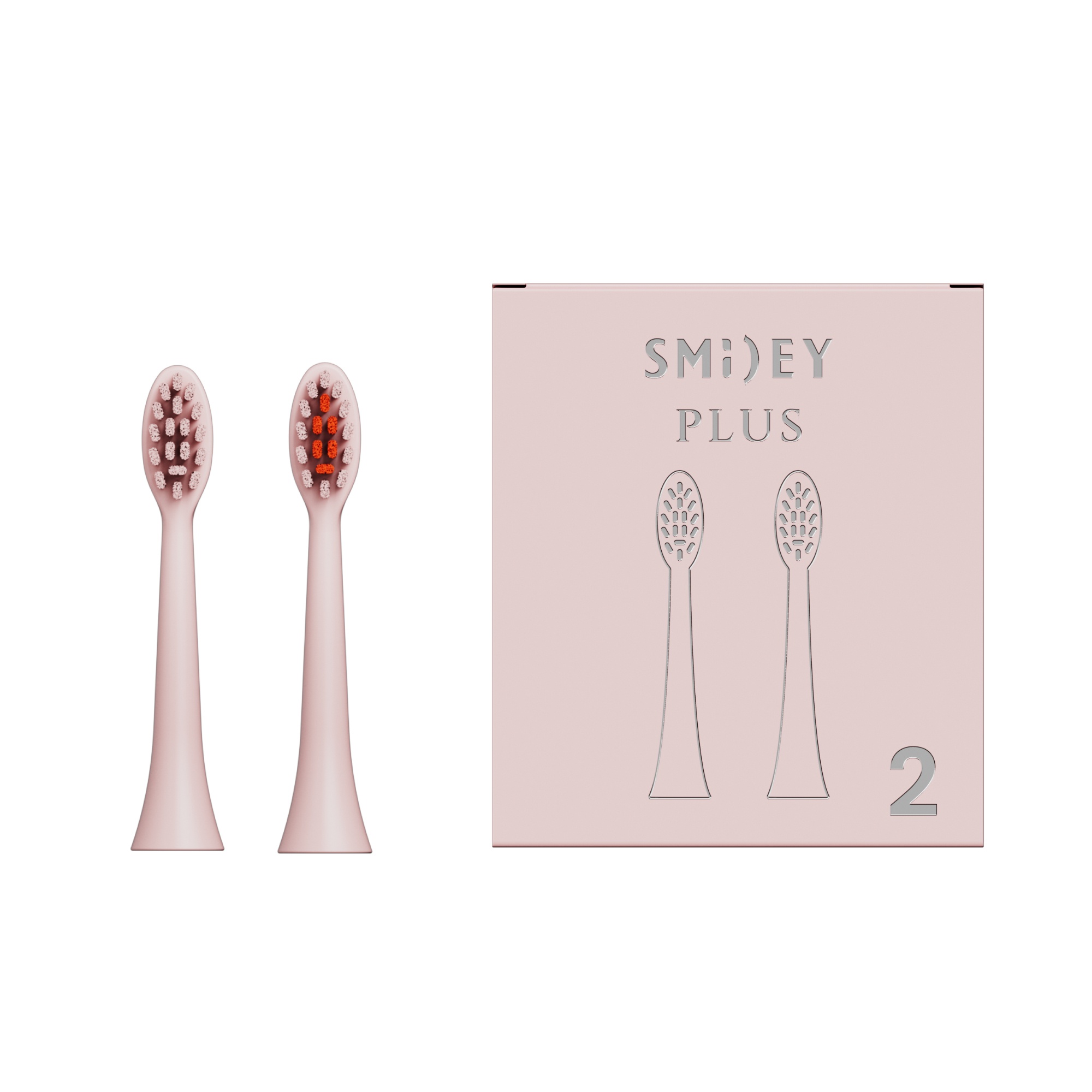 Smiley Plus końcówki do szczoteczki różowe, 2 szt./1 opak.
