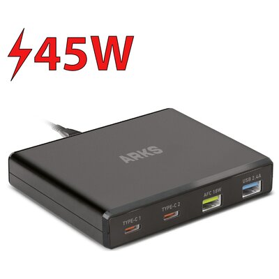 Stacja ładująca ARKS ARTR3USBTCPD75GNW 45W Czarny