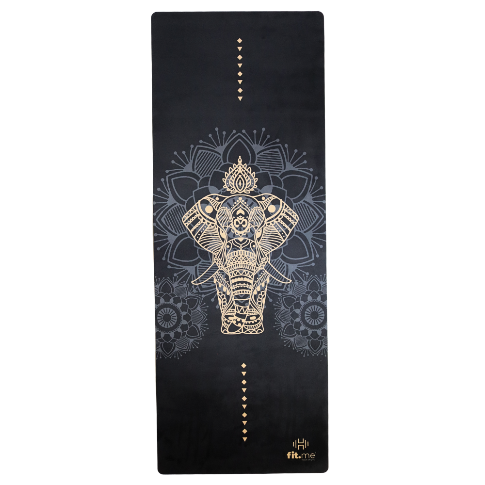Fit.me zamszowa mata do jogi ćwiczeń 4 mm czarna, 1 szt.