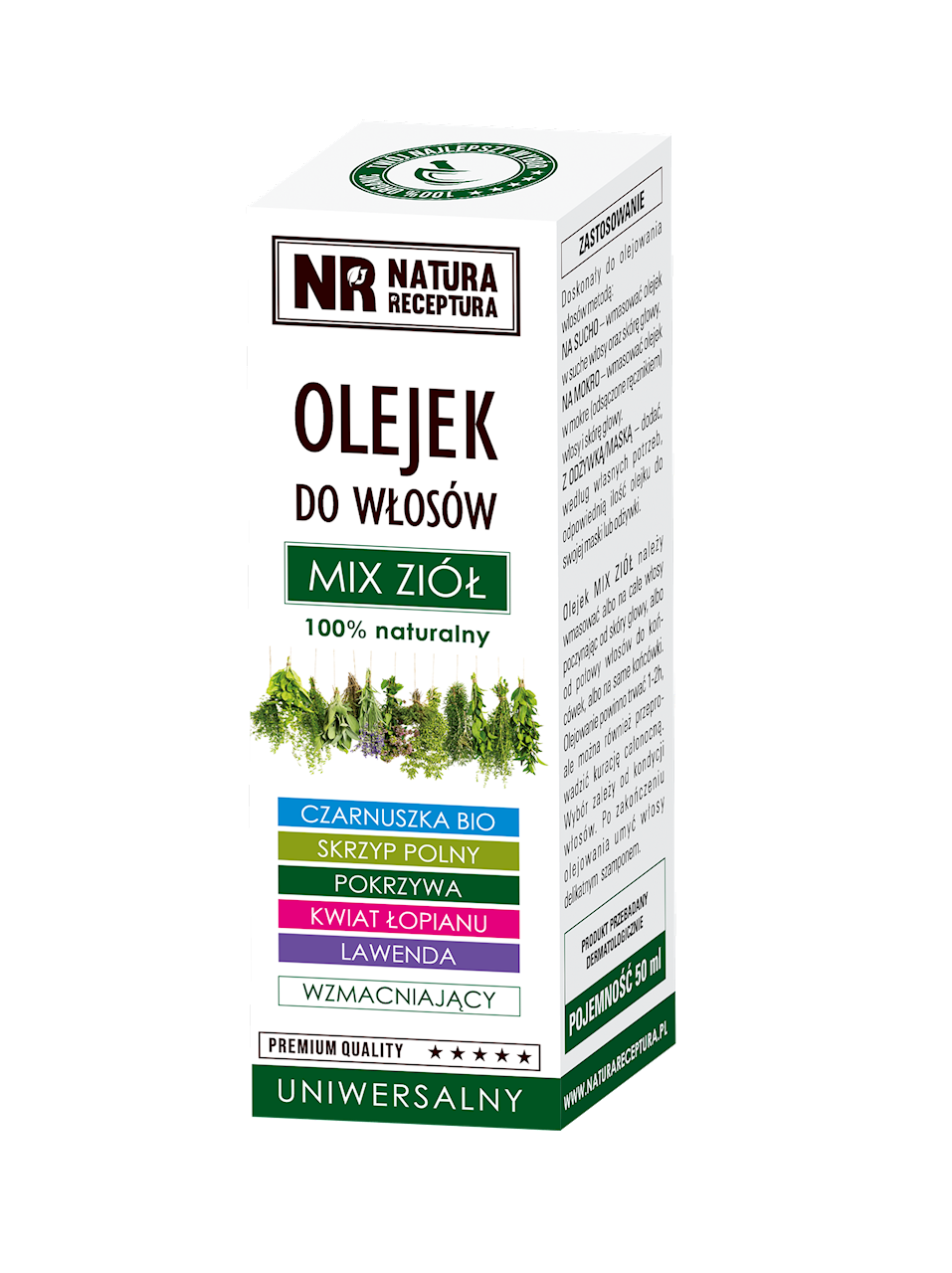 Olejek do włosów mix ziół 50ml (NATURA RECEPTURA)