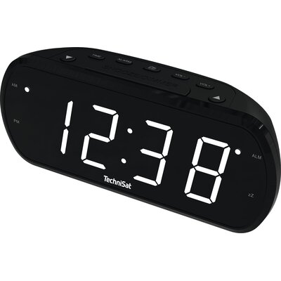 Radiobudzik TECHNISAT Digiclock 1 Czarny, Tuner FM, Regulacja jasności wyświetlacza LED, Gniazdo USB, Zasilanie Bateryjno-sieciowe