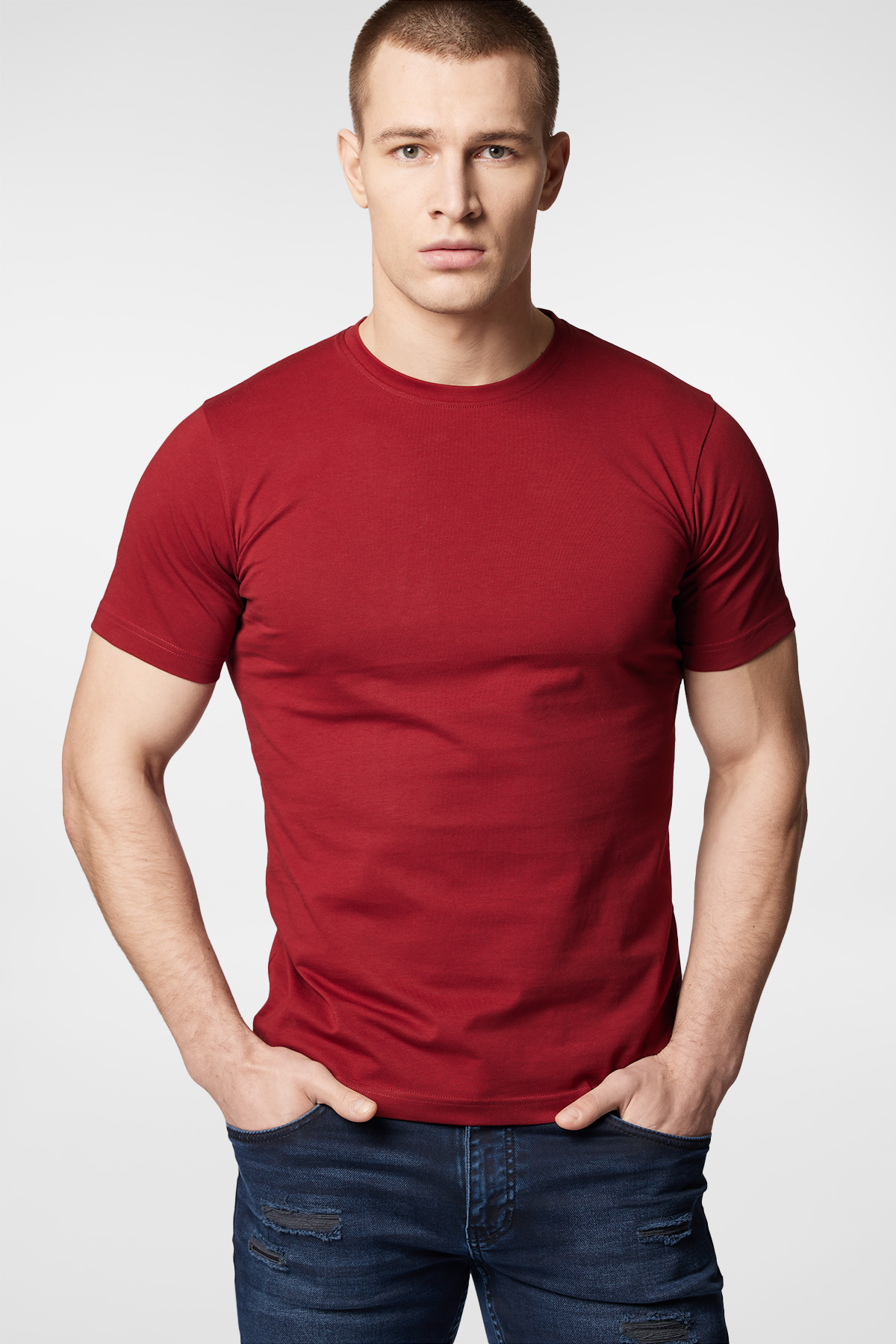 Próchnik - T-shirt Bordowy Bawełniany PM6