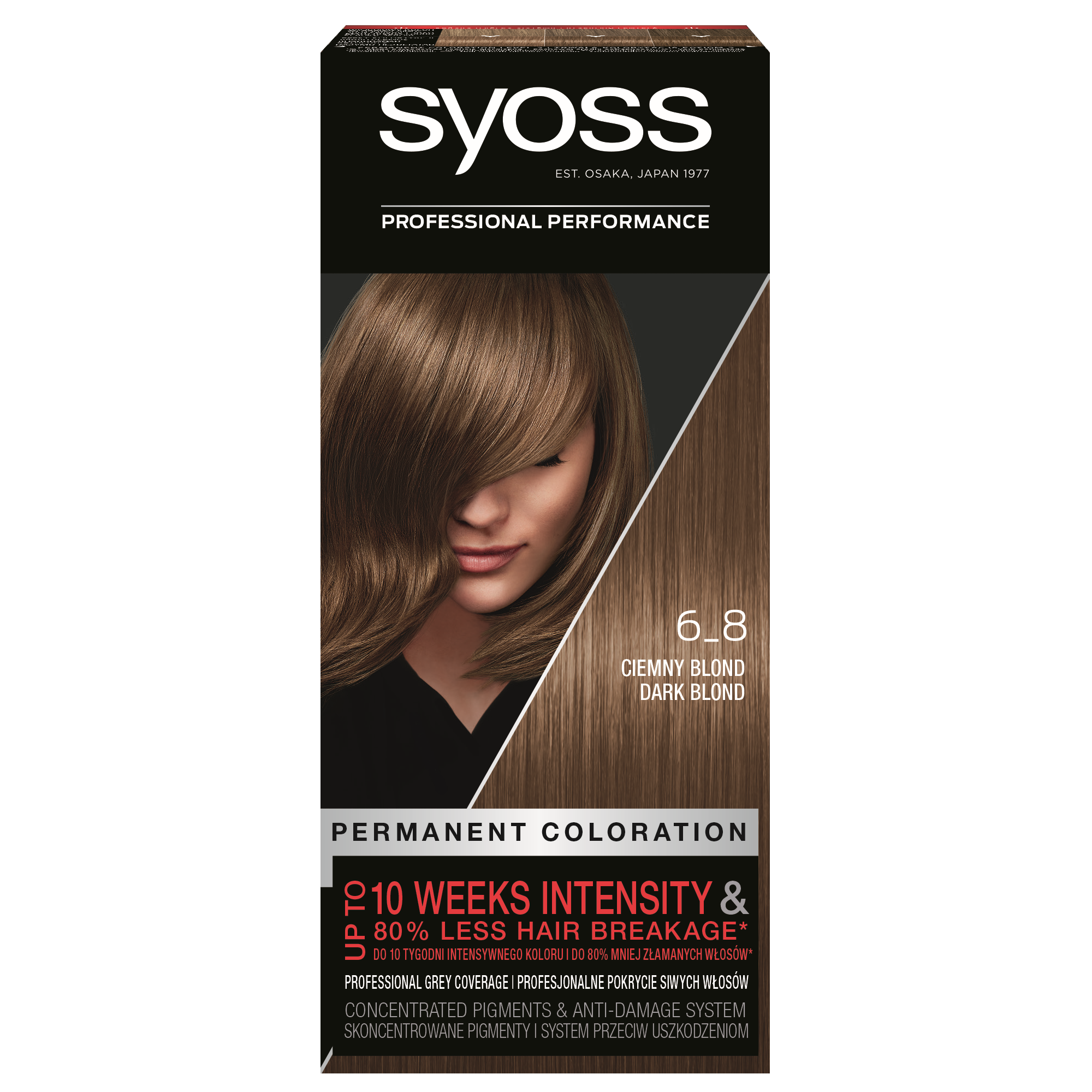 Syoss Permanent Coloration farba do włosów trwale koloryzująca 6-8 Ciemny Blond, 1 szt.