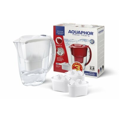 Dzbanek filtrujący AQUAPHOR Amethyst Biały + 3 wkłady B25 Maxfor