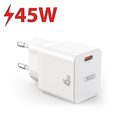 Ładowarka sieciowa XO CE09 45W + Kabel USB Typ-C - Lightning Biały
