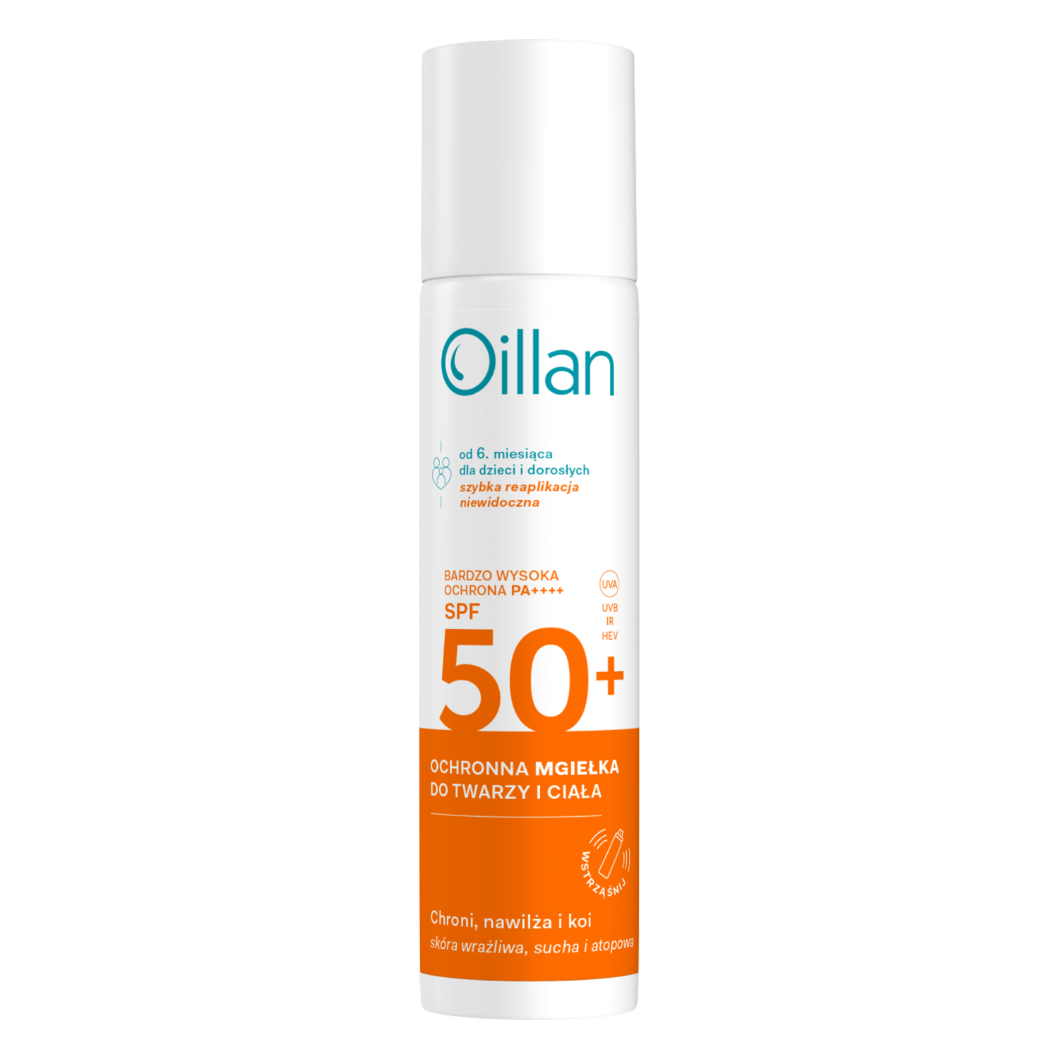 Oillan Sun ochronna mgiełka przeciwsłoneczna do twarzy i ciała SPF50, 75 ml